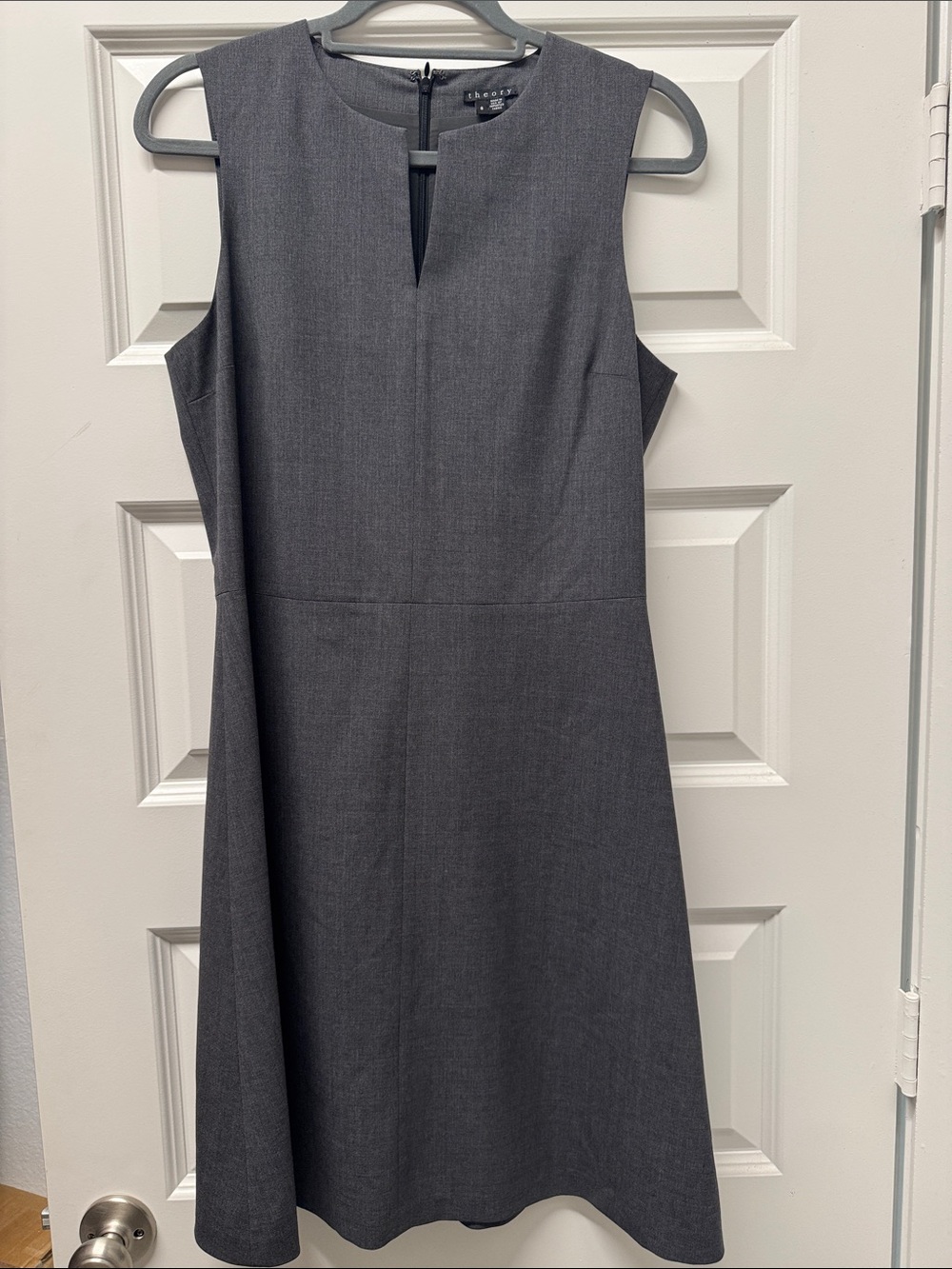 Theory Gray Sleeveless Midi Dress